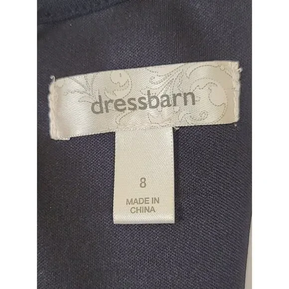 Classic DressBarn Colorblock Black Tan White Sheath Midi Dress Women's Size 8 - Picture 5 of 8